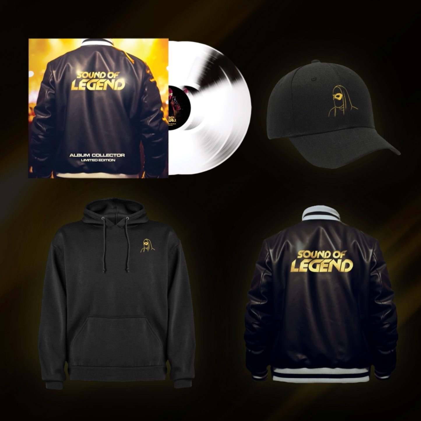 Pack 4 : Double Vinyle Collector, Veste, Sweat et Casquette "Sound Of Legend"